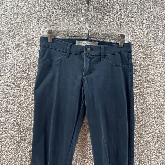 Abercrombie & Fitch Pants Womens 0 Blue Straight Leg Chino Clasiccore Preppy - Picture 2 of 11
